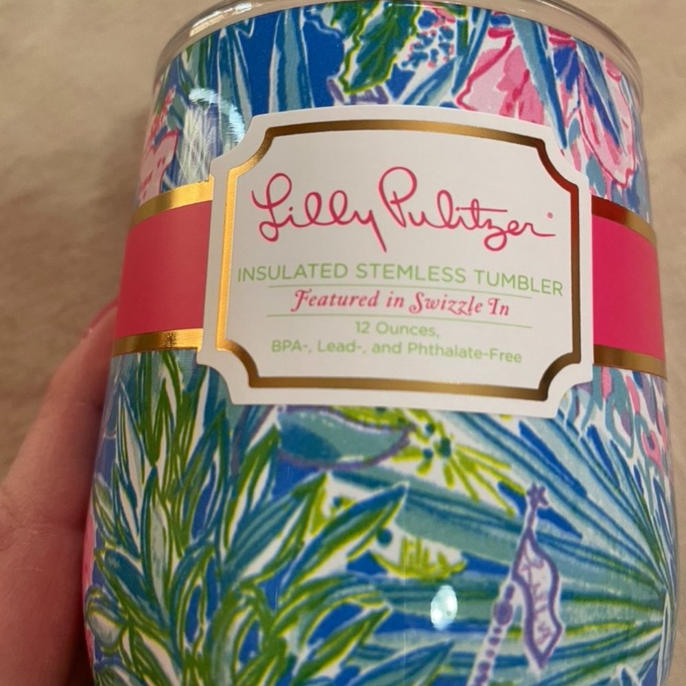 Lilly Pulitzer stainless steel wine glass NWT